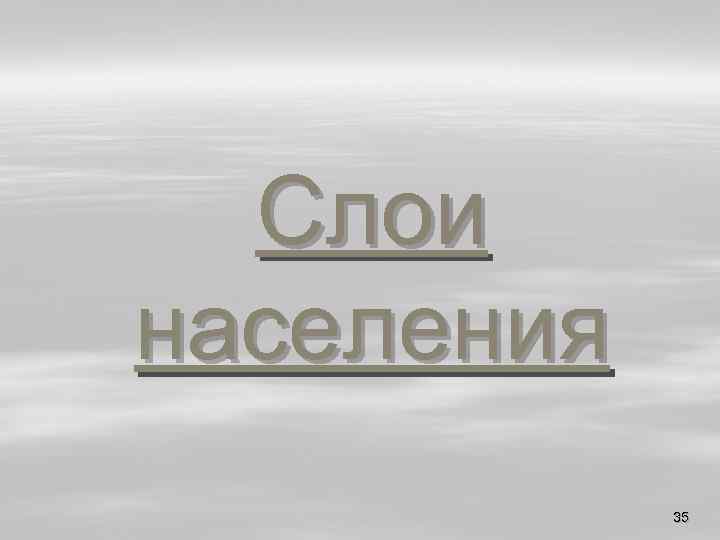 Слои населения 35 