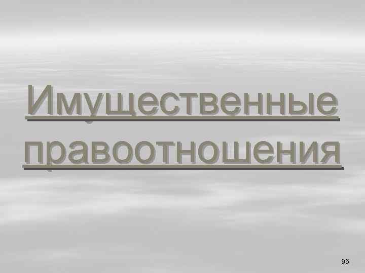 Имущественные правоотношения 95 