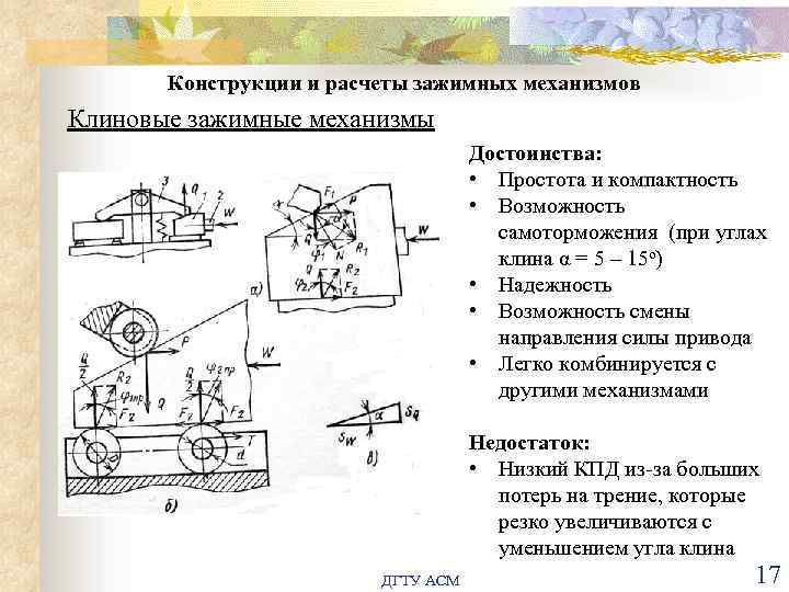 Схема преимущества и недостатки винтовых зажимных механизмов