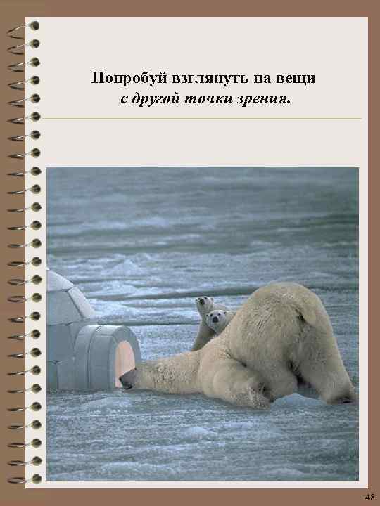 Попробуй взглянуть на вещи с другой точки зрения. 48 
