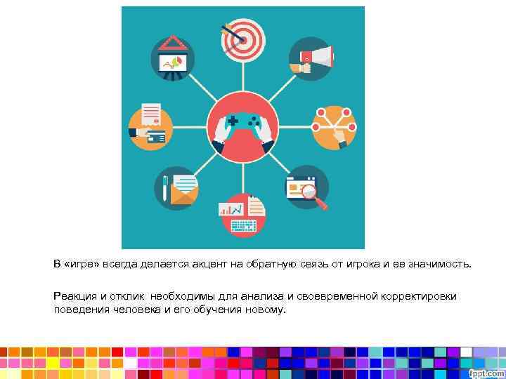  В «игре» всегда делается акцент на обратную связь от игрока и ее значимость.