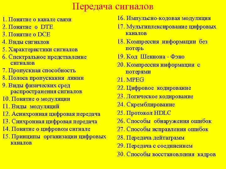 Передача сигналов 1. Понятие о канале связи 2. Понятие о DTE 3. Понятие о