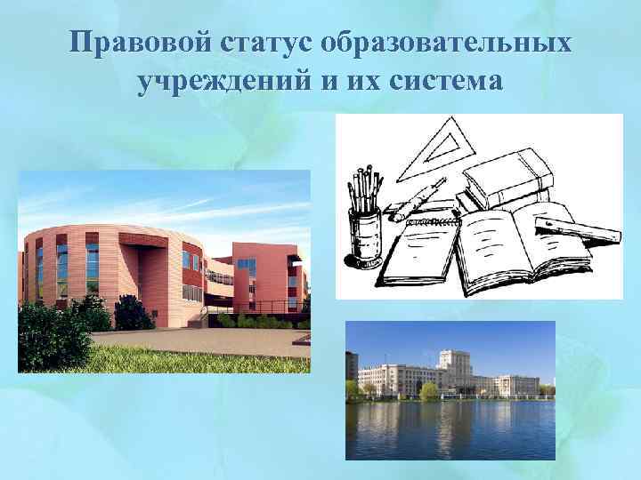 Правовой статус образовательных учреждений и их система 