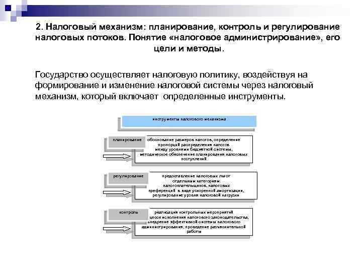 Налоговое регулирование презентация