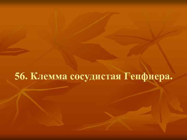 56. Клемма сосудистая Гепфнера. 