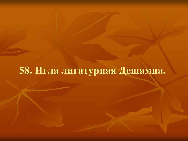 58. Игла лигатурная Дешампа. 