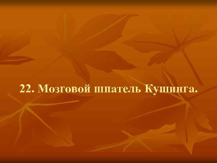 22. Мозговой шпатель Кушинга. 