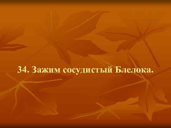 34. Зажим сосудистый Блелока. 