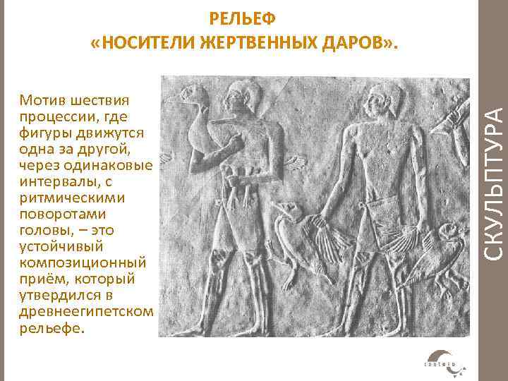 Мотив шествия процессии, где фигуры движутся одна за другой, через одинаковые интервалы, с ритмическими