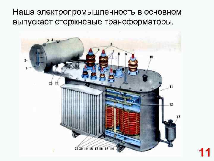 Наша электропромышленность в основном выпускает стержневые трансформаторы. 11 