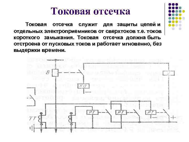 Токовая отсечка служит для защиты цепей и отдельных электроприемников от сверхтоков т. е. токов
