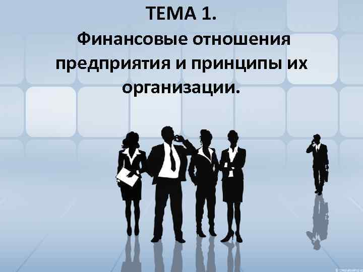 ТЕМА 1. Финансовые отношения предприятия и принципы их организации. 