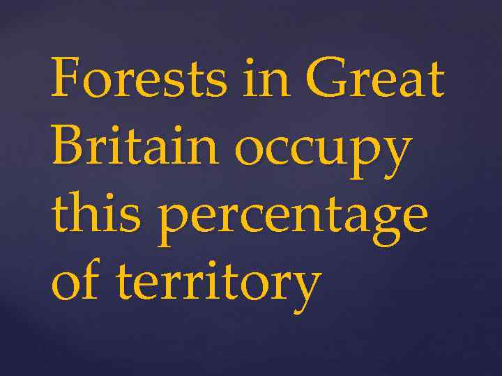 Forests in Great Britain occupy this percentage of territory 