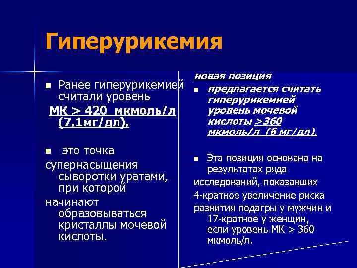 Гиперурикемия рекомендации