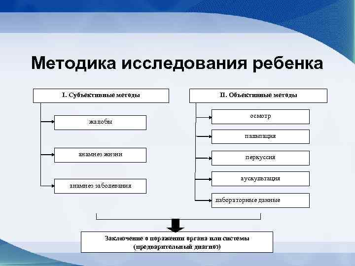 Схема субъективного обследования пациента