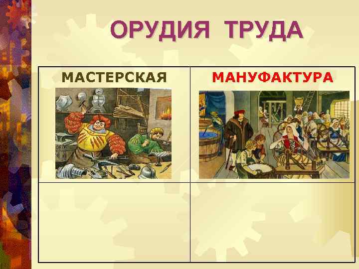 ОРУДИЯ ТРУДА МАСТЕРСКАЯ МАНУФАКТУРА 