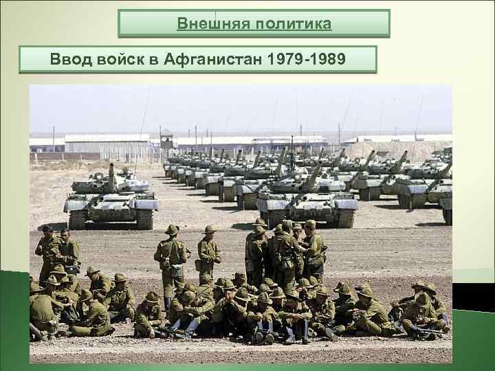 Внешняя политика Ввод войск в Афганистан 1979 -1989 