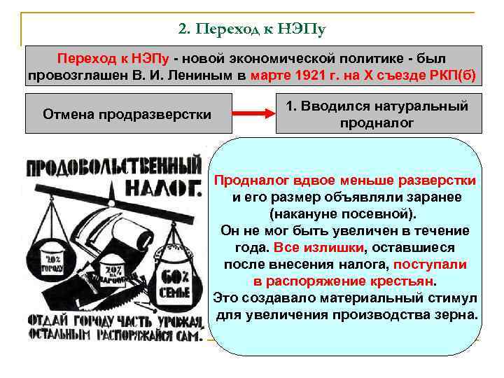 Продразверстка и продналог различия