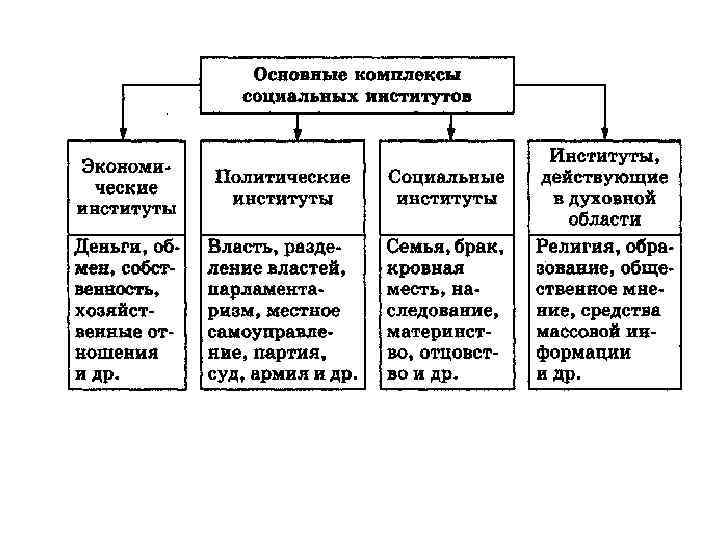 Соц институты план