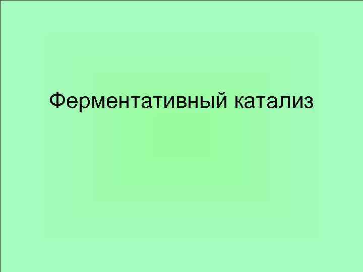Ферментативный катализ 