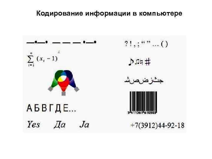 Кодирование информации в компьютере 