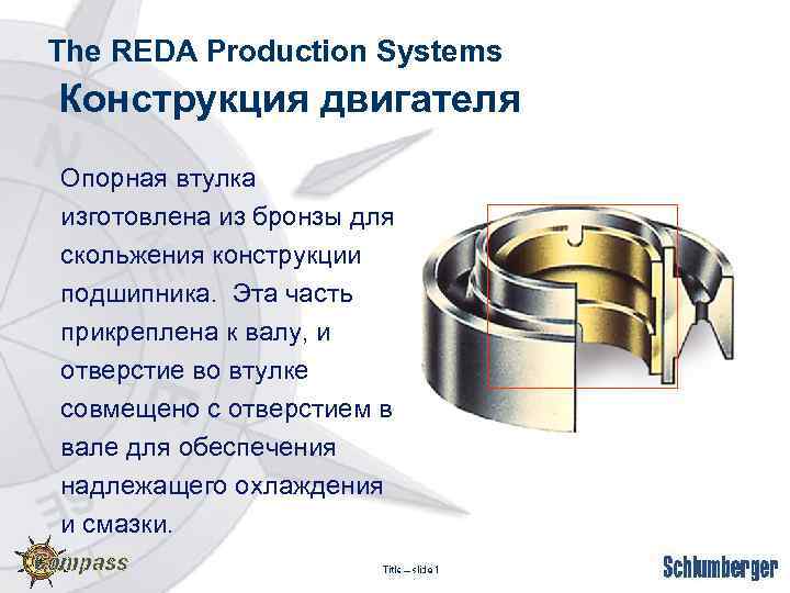 The REDA Production Systems Конструкция двигателя Опорная втулка изготовлена из бронзы для скольжения конструкции