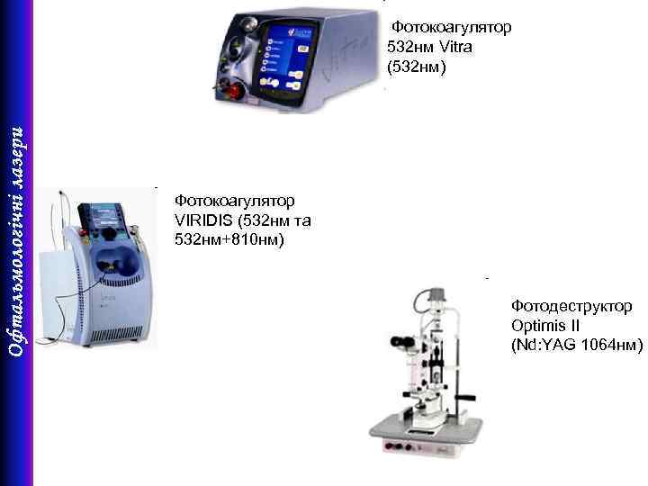 Офтальмологічні лазери Фотокоагулятор 532 нм Vitra (532 нм) Фотокоагулятор VIRIDIS (532 нм та 532