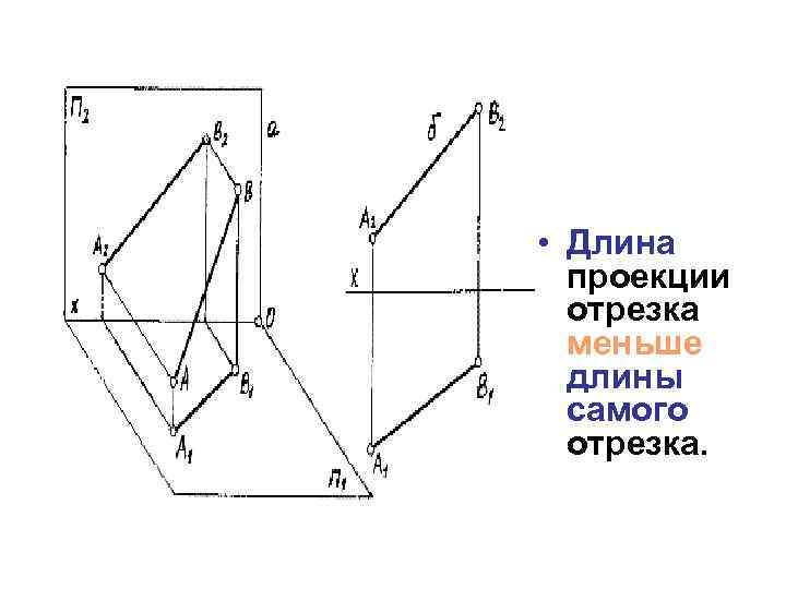 Проекция в геометрии 8. Начертательная геометрия проекции. Длина проекции. Проекция прямой. Проекция отрезка.