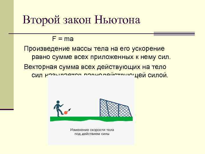 Второй закон ньютона масса. 2 Закон Ньютона равнодействующая сил. Сумма сил по 2 закону Ньютона. 2 Закон Ньютона сумма всех сил действующих на тело.