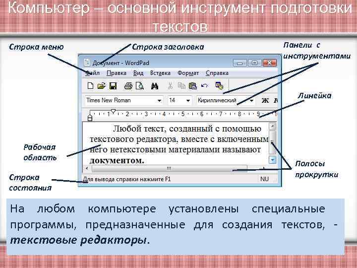 Основные инструменты программы