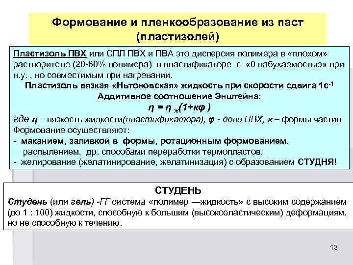 Формование и пленкообразование из паст (пластизолей) Пластизоль ПВХ или СПЛ ПВХ и ПВА это