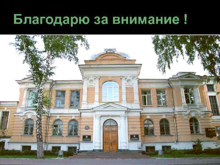 Благодарю за внимание ! 