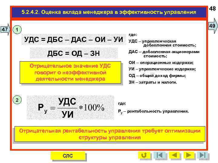 5. 2. 4. 2. Оценка вклада менеджера в эффективность управления 47 48 49 1