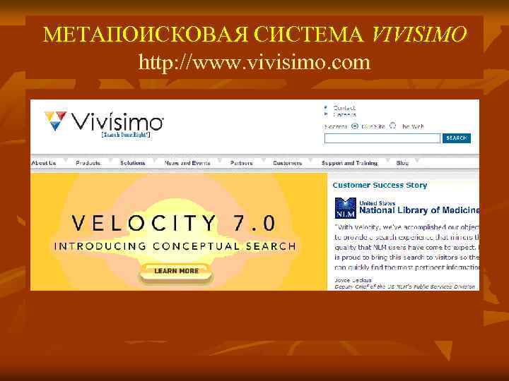 МЕТАПОИСКОВАЯ СИСТЕМА VIVISIMO http: //www. vivisimo. com 