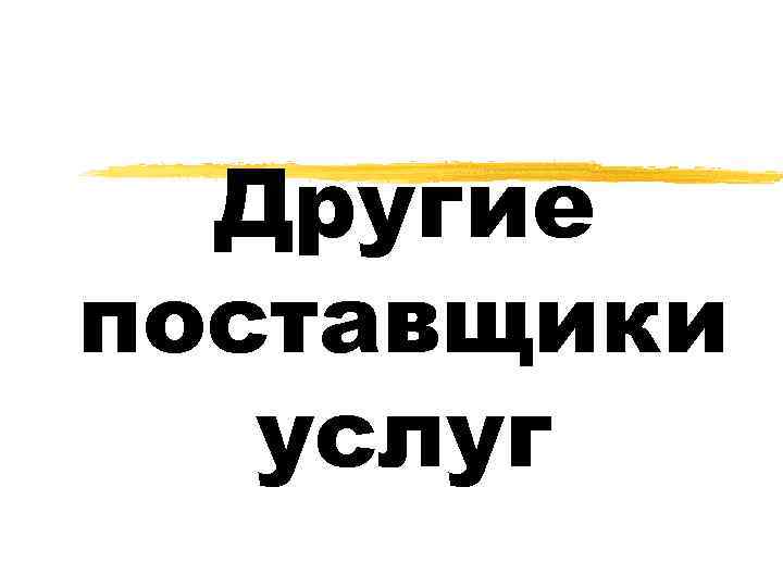 Другие поставщики услуг 