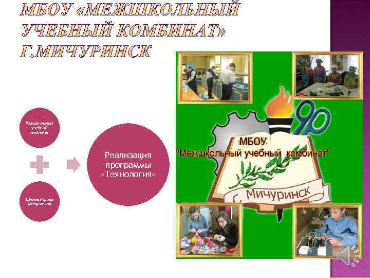 Межшкольный учебный комбинат Реализация программы «Технология» Школы города Мичуринска 