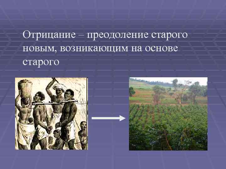 Отрицание – преодоление старого новым, возникающим на основе старого 