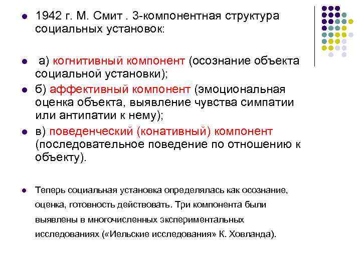 Схема анализа структуры социальной установки по м смиту