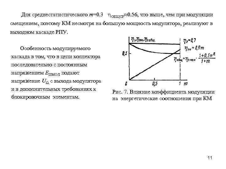 Для среднестатистического m=0. 3 ОБЩCР 0. 56, что выше, чем при модуляции смещением, поэтому