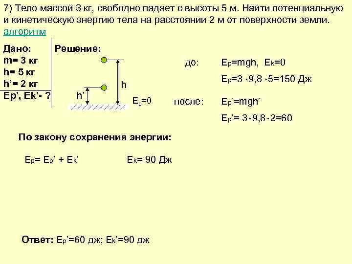 Тело массой 3 кг свободно