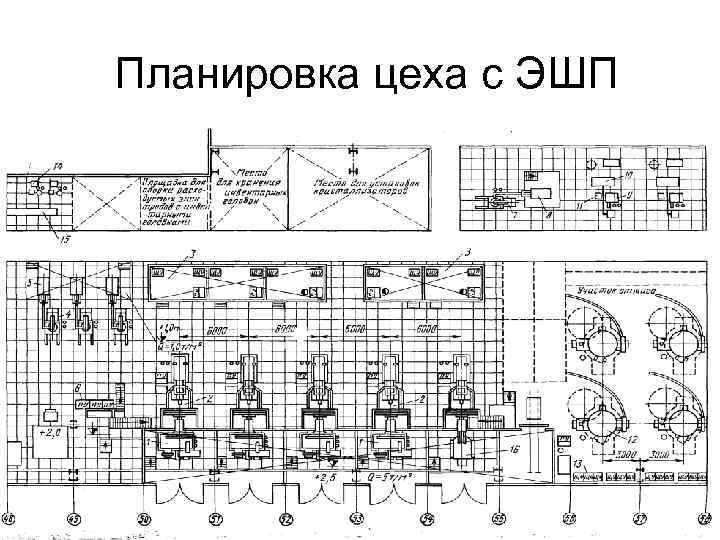 Планировка цеха с ЭШП 