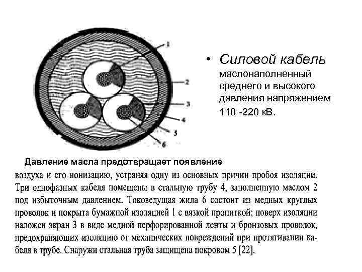  • Силовой кабель маслонаполненный среднего и высокого давления напряжением 110 -220 к. В.