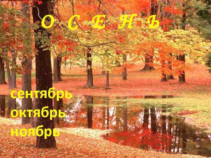 О С Е Н Ь сентябрь октябрь ноябрь 