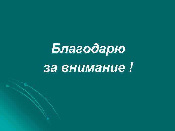 Благодарю за внимание ! 