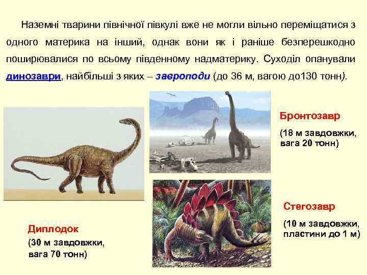 Наземні тварини північної півкулі вже не могли вільно переміщатися з одного материка на інший,