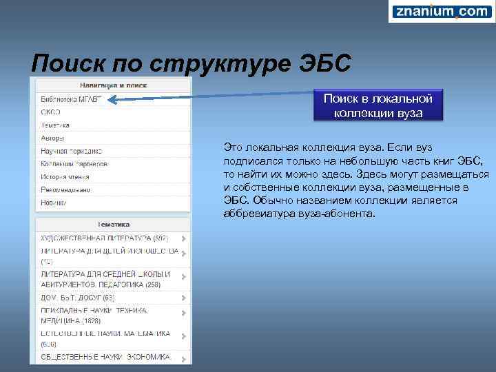 Поиск по структуре ЭБС Поиск в локальной коллекции вуза Это локальная коллекция вуза. Если