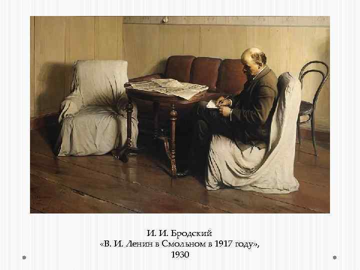 И. И. Бродский «В. И. Ленин в Смольном в 1917 году» , 1930 