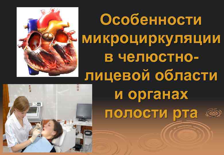 Особенности микроциркуляции в челюстнолицевой области и органах полости рта 