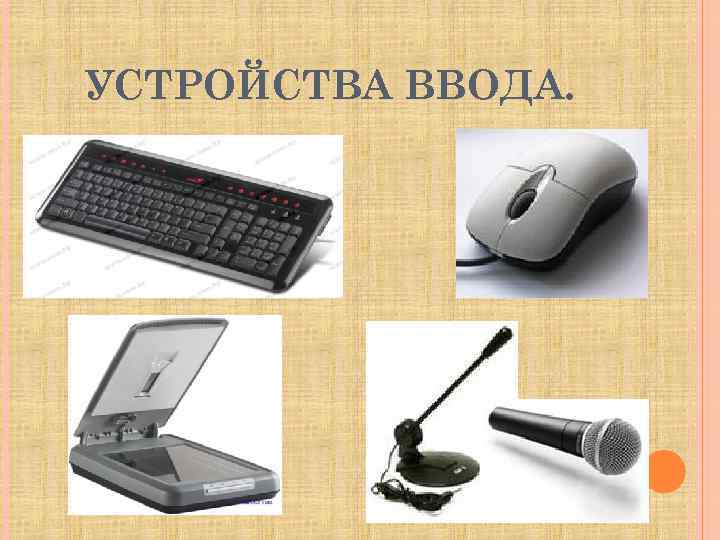 УСТРОЙСТВА ВВОДА. 