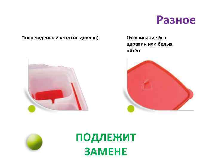 Разное Повреждённый угол (не доплав) Отслаивание без царапин или белых пятен ПОДЛЕЖИТ ЗАМЕНЕ 